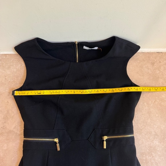 Calvin Klein Black Zipper Embellished Sleeveless Sheath Women Size 2 Knee Length - Picture 9 of 16